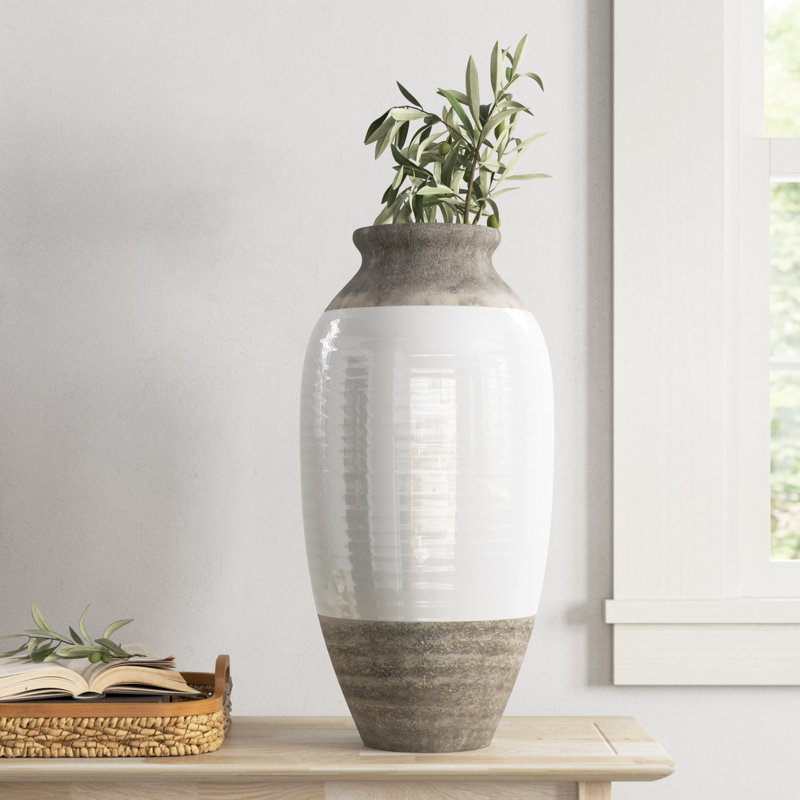 Ceramic Decorative Vase with White Body
