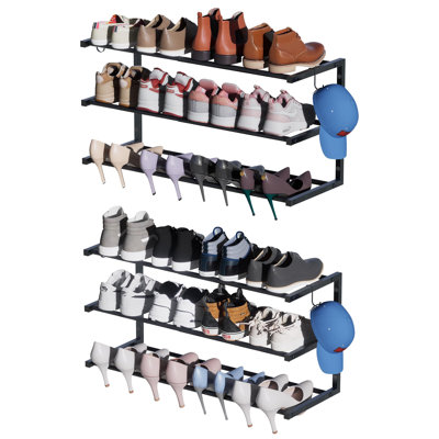 2 Pack Wall Mounted Shoe Rack