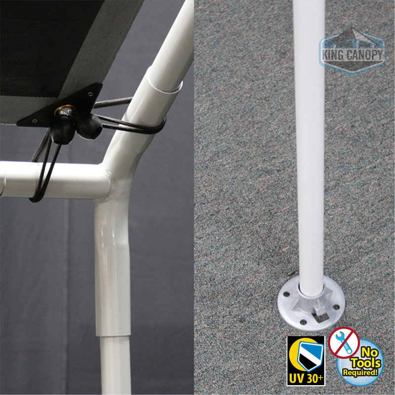 Original 10ft 8in x 20ft Steel Frame Carport Canopy with 6 Legs
