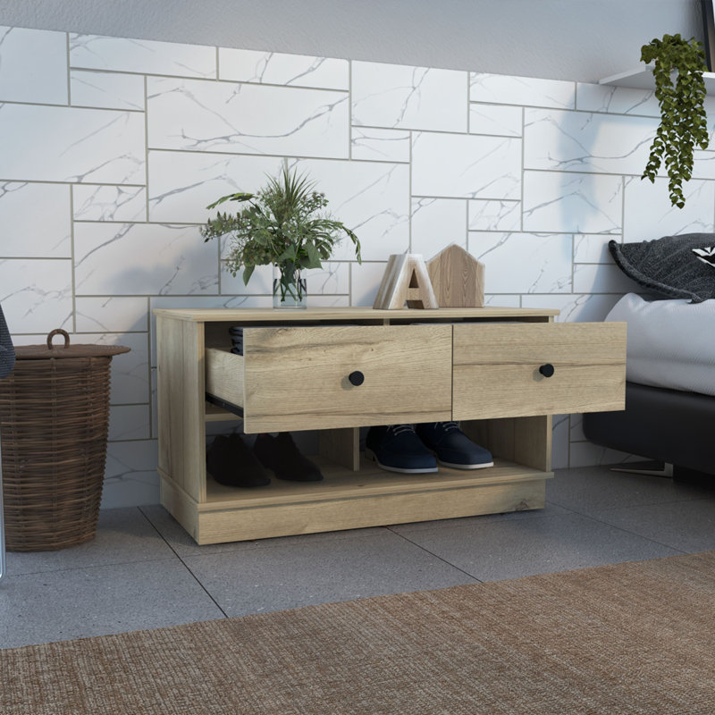 Banc de rangement Ardell, Beige