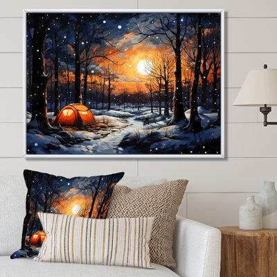Winters Camping Glow I - paysages, reproduction sur toile
