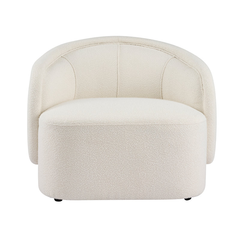 Amanda Curved Boucle Accent Chair, Beige