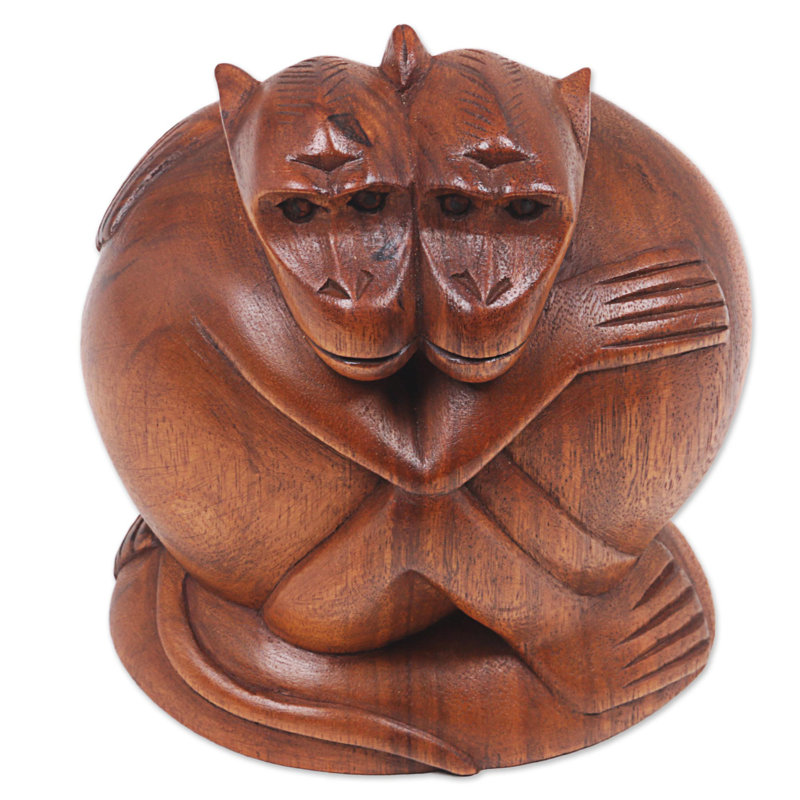 Figurine en bois Linge singes