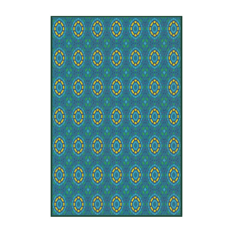 Tapis de zone bleue à motifs Branca, Rectangle 2 pi x 5 pi