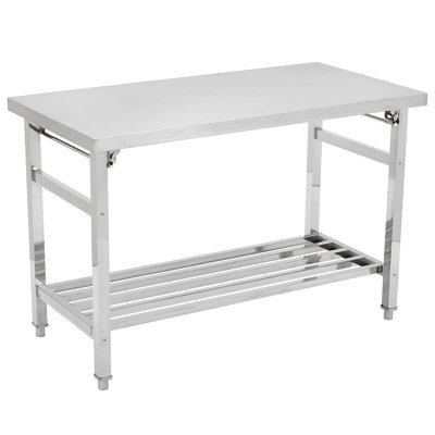 48 po x 24 po Table de travail pliante en acier inoxydable pour la cuisine commerciale, le restaurant et le garage