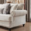 Estelle Modern Farmhouse Loveseat Sofa, Chenille Upholstery With Nailhead Trim, Includes 4 Accent Pillows