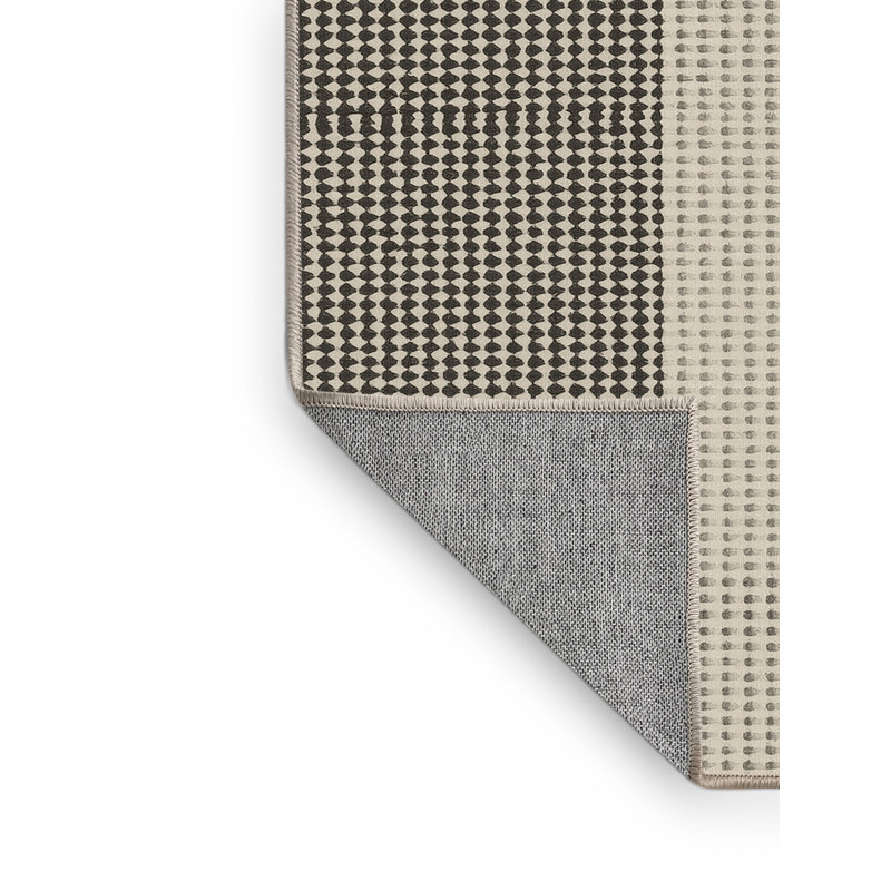 Machine Washable Pauleth Minimalist Geometric Rug in Beige – Beige Binding, 3' Square