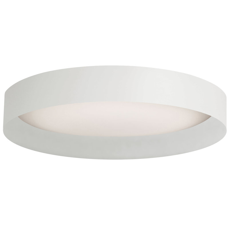 Metije Flush Mount - 14W - Metal Shade, Matte White, 15" Dia.