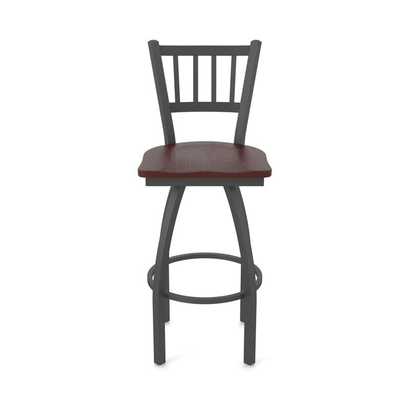 Comptoir, bar et tabouret très grand Contessa, Chêne cerisier foncé, Bronze, Tabouret de bar (siège d'une hauteur de 30 po)