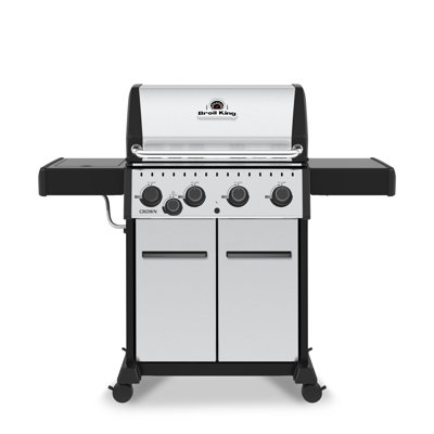 Broil King Crown S 440 4-Burner Natural Gas Grill in Stainless Steel with Side Burner