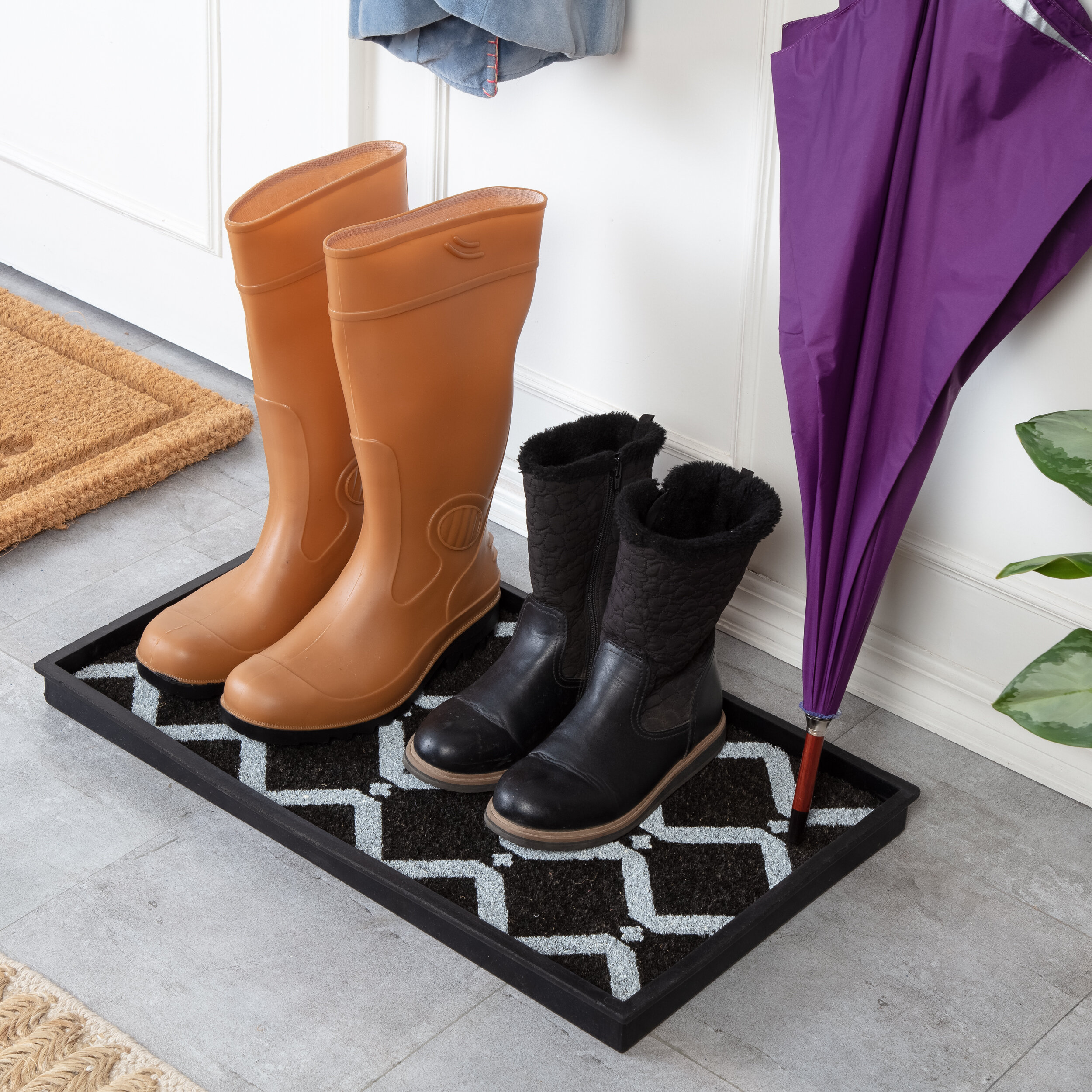 Chevron Indoor Outdoor WaterHog Boot Tray Mat