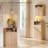 Modern 2 - Door Corner Accent Cabinet, Space-Saving Storage Cabinet with Adjustable Shelf, Natural Oak-487441191