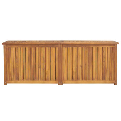 Water Resistant Teak Wood Deck Box in Brown by VidaXL