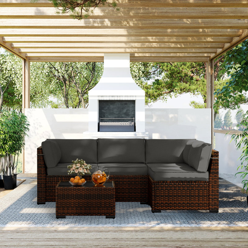 Waldman 4 - Person Outdoor Seating Group with Cushions