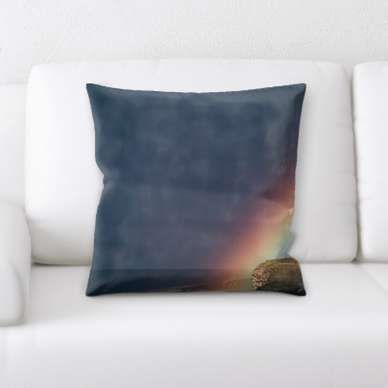 Rainbow Microsuede Reversible Throw Pillow
