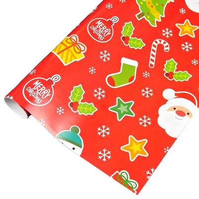 Christmas Decor Christmas Wrapping Paper Roll Xmas Gift Wrap Paper Vintage Holiday Patterns Paper Decorative Gift Wrapping Sheet For Christmas Present