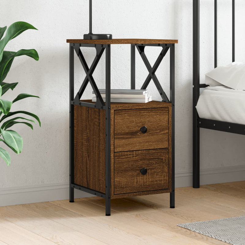 Herendeen 34cm W Iron Bedside Table, Black, Individual