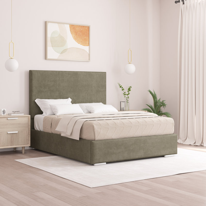 Shetye Upholstered Bed, Single (3'), Asphalt