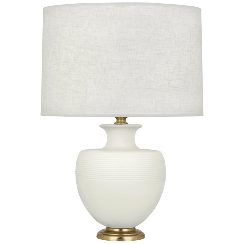 Atlas Table Lamp, Matte Lily Glazed/Modern Brass