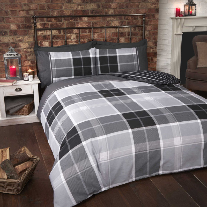 Goodrich Cotton Blend Duvet Cover with Pillowcases, Red, Single Duvet Cover + 1 Standard Pillowcase