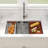33" L x 19" W Undermount Kitchen Sink Single Bowl SUS304 Stainless Steel Sink with Ledge Workstation and Accessories