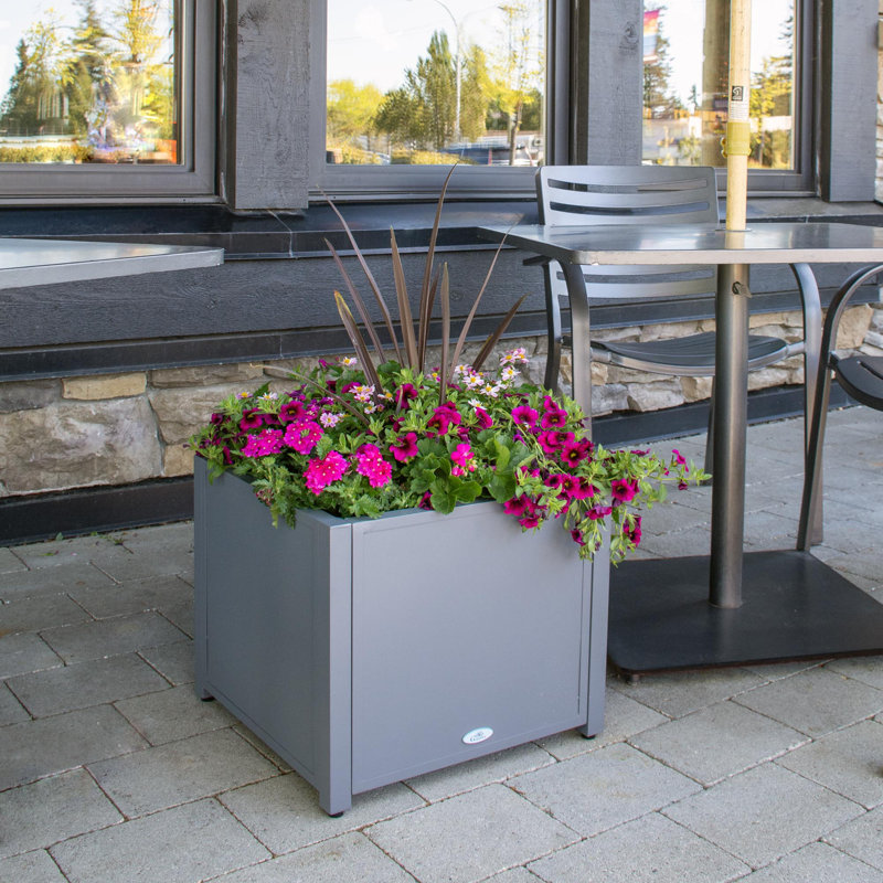  Pot de fleurs d'extérieur carré en aluminium de qualité commerciale
