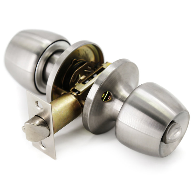 Privacy (Bed & Bath) Round Knob, Satin Nickel