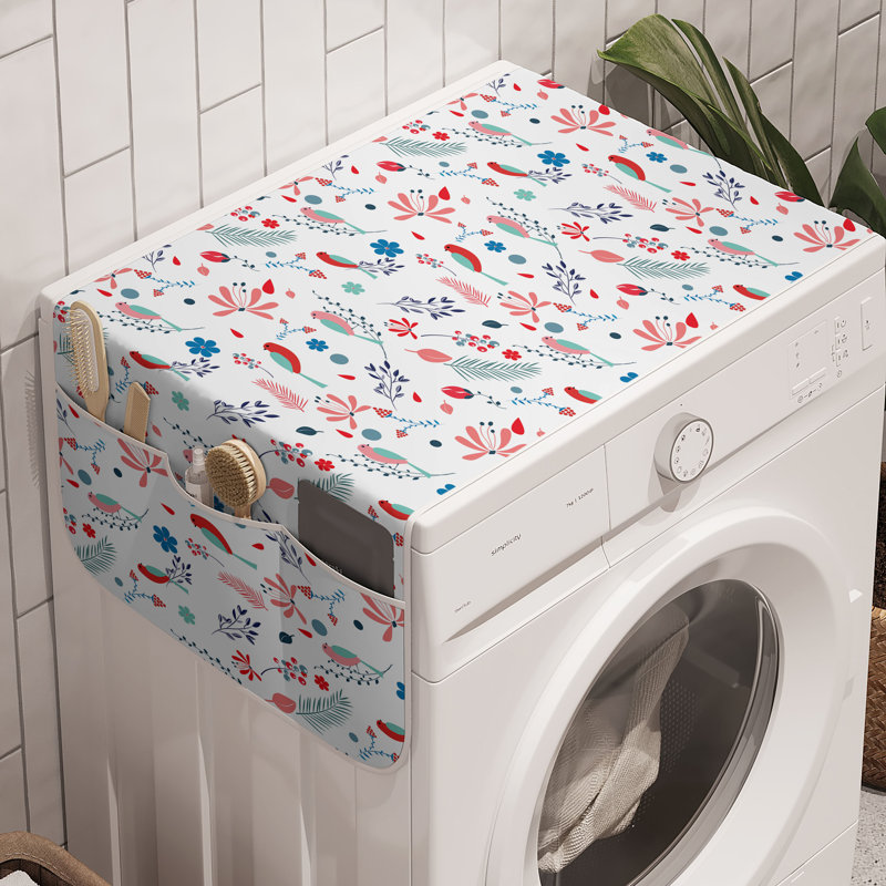East Urban Home Nature Washing Machine Organizer Pack of 2 47" x 18.5" White Multicolor