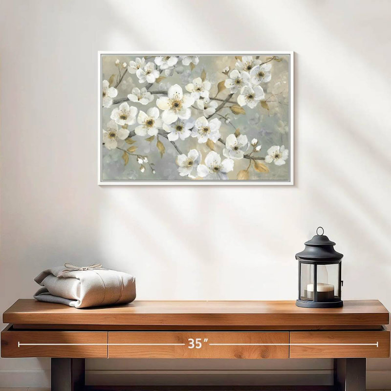 Golden Garden, Floating Frame White, 19" X 13"
