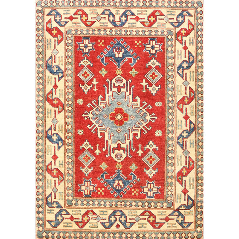 Tapis traditionnel rouge / beige Hemming, Rectangle 5 pi x 7 pi