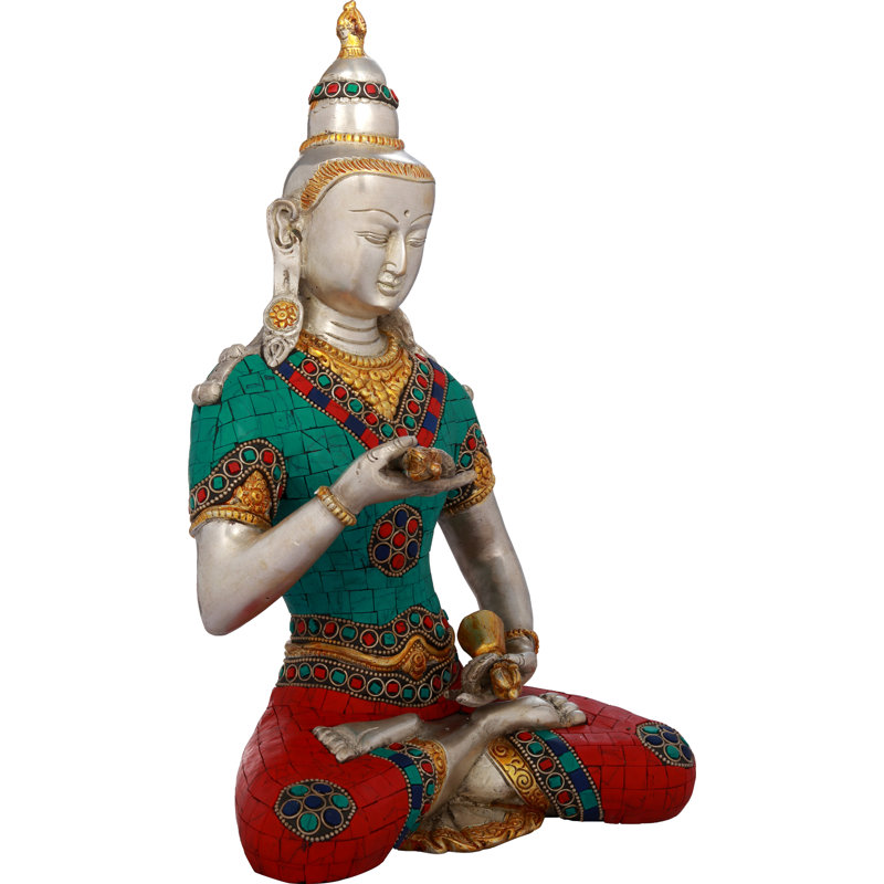 13 "La sérénité de Vajrasattva, l'Adi-Bouddha en laiton | Fabriqué à la main | Fabriqué en Inde