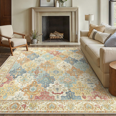 Geometric Machine Printed Area Rug