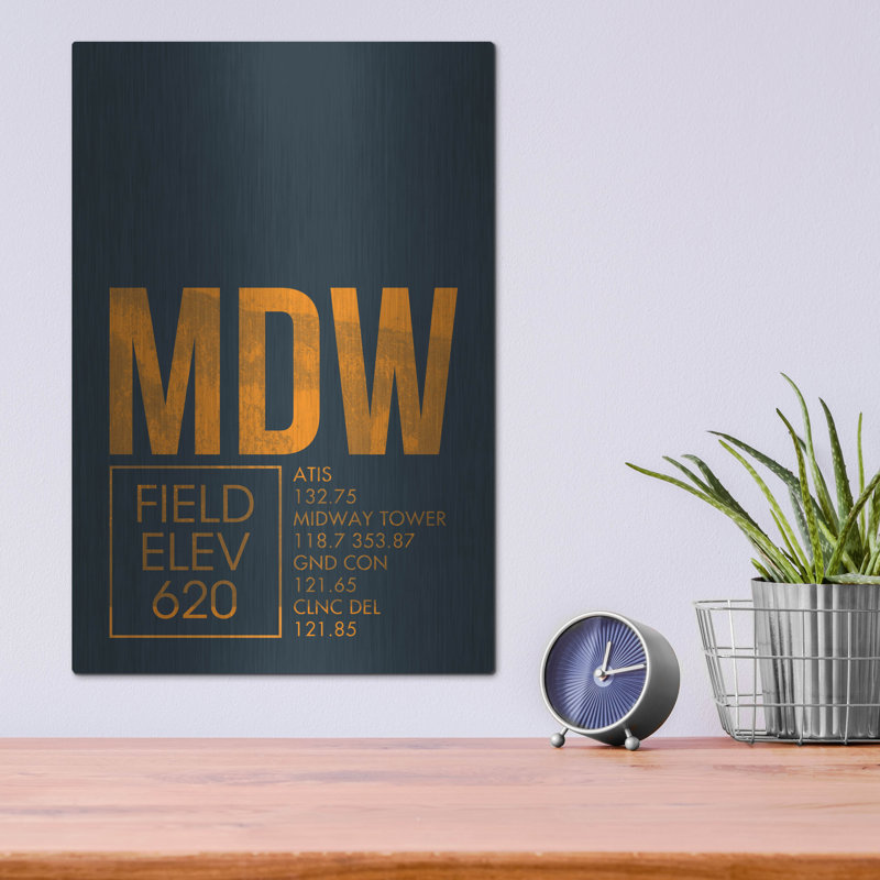 "MDW ATC" par O8 à gauche, H 16 po x l 12 po