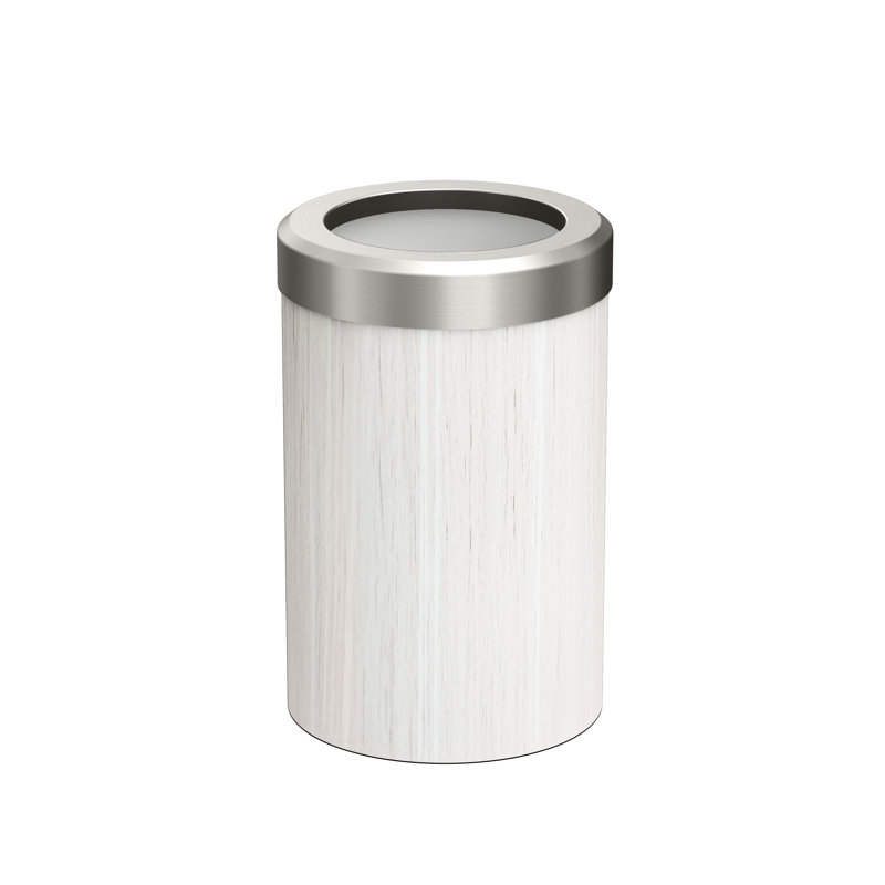 Poubelle ronde en acier inoxydable 2,9 gallons Latitude II | Poubelle à couvercle ouvert avec couvercle amovible et base rembourrée