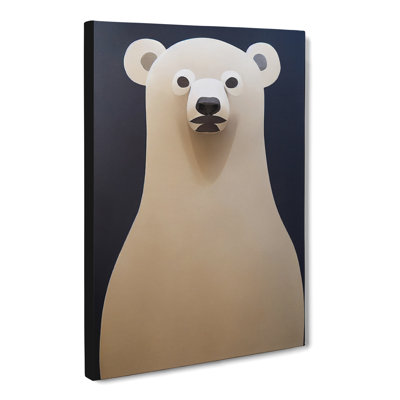 Tavon Polar Bear Minimalistic Vol.1 - Wrapped Canvas