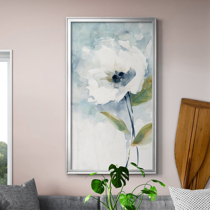 «Kiss of Summer II», peinture sur toile encadrée, H 22,5 po x l 42,5 po x P 1,5 po, Cadre argenté