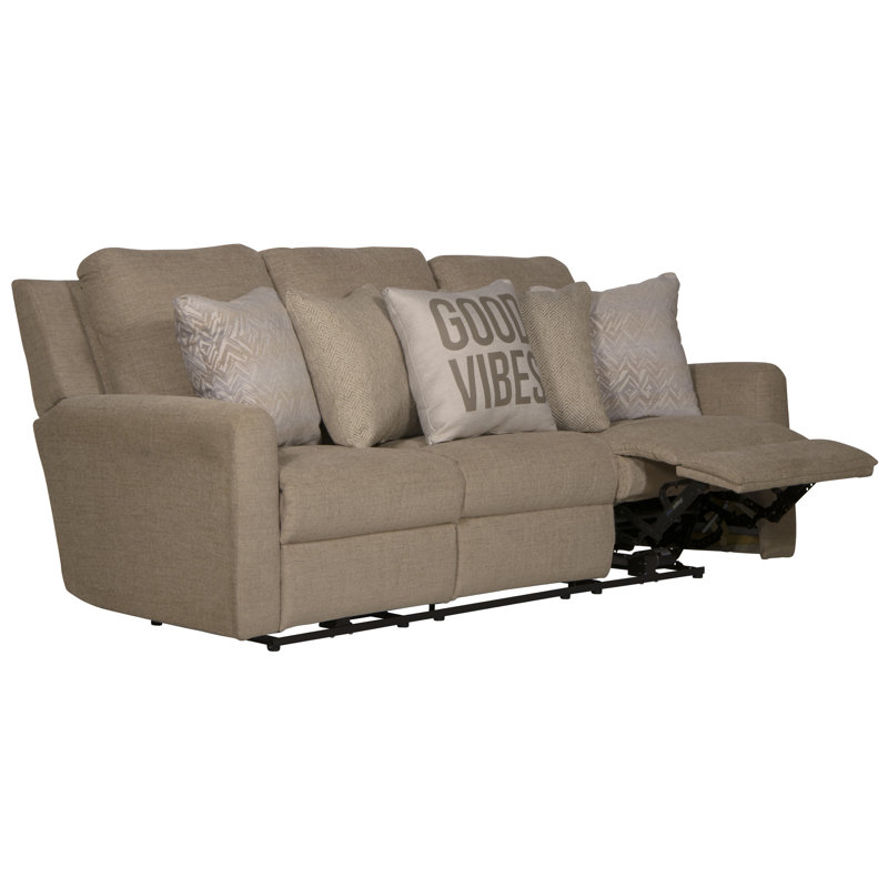 Canapé inclinable double 83 po avec coussins décoratifs 83 po, Polyester mastic, Puissance