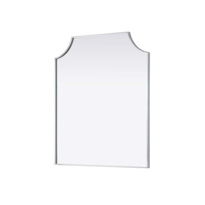 Notched Metal Mirror 30x36 inch in Silver