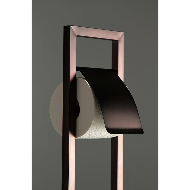 Kingston Brass Edenscape Freestanding Toilet Paper Holder with Brush and Holder, Oil Rubbed Bronze