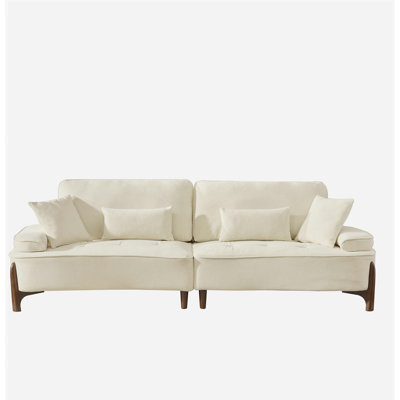 Canapé de 103 pouces à assise profonde et confortable avec coussin, adapté à la décoration de chambre à coucher, de salon, d'appartement, de bureau ou de dortoir