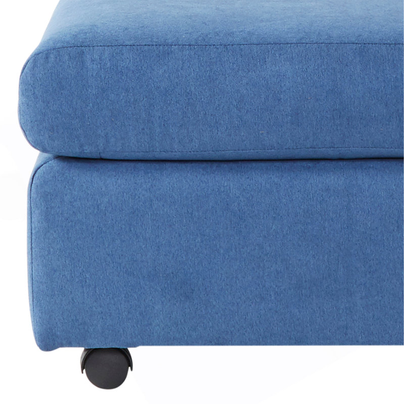 Living Room Fabric Ottoman, Blue