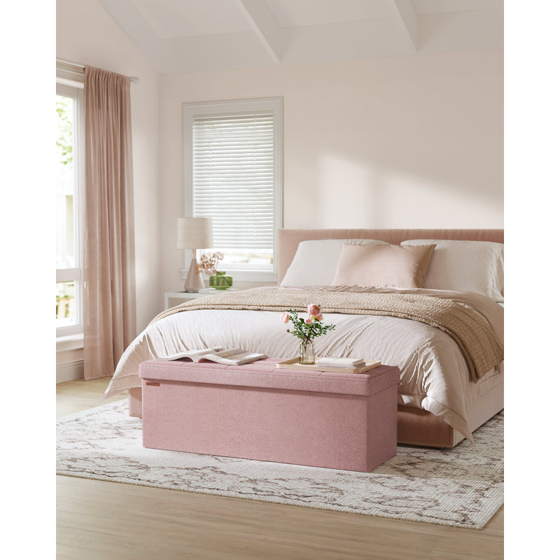 Rosica Upholstered Storage Bench, Jelly Pink