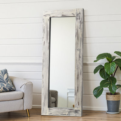Breea Distressed Solid Wood Accent Mirror Antique Full Length Mirror Vintage Wall Mirror Retor Wall Mirror
