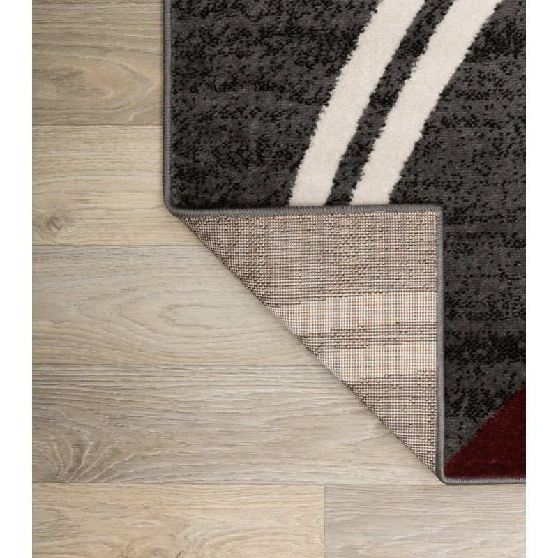 Tapis à motif géométrique Arnaldur, Rouge, Rectangle 7 pi 10 po x 10 pi 2 po