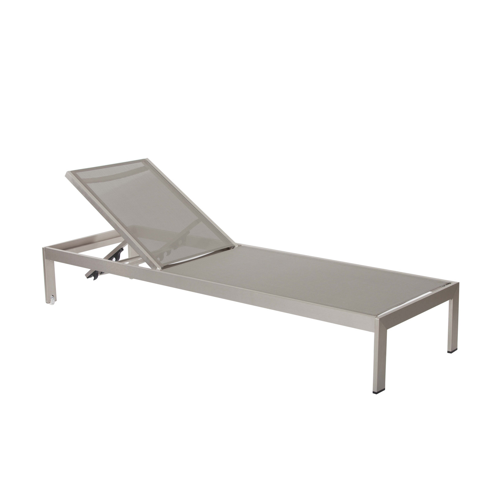 Aynura Outdoor Aluminum Chaise Lounge, Gray