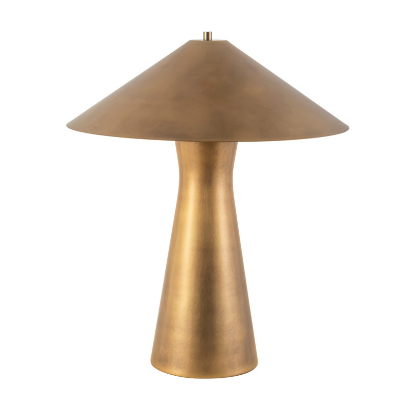 Blair 21-in Black Table Lamp, Vintage Brass
