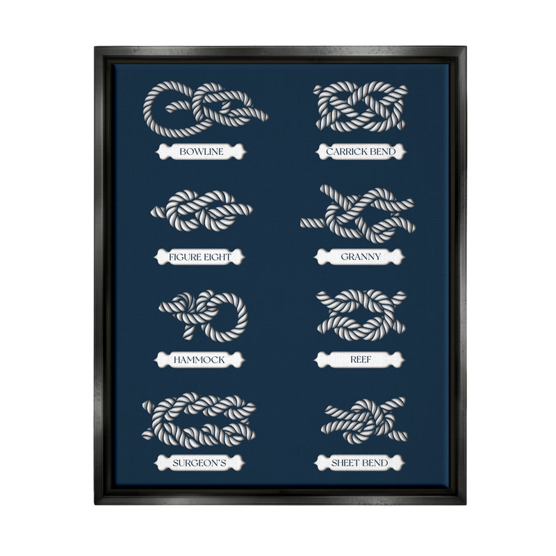 Art nautique encadré flottant par Long 'Tides, Cadre flottant noir de jais, H 21 po x l 17 po x P 1,7 po