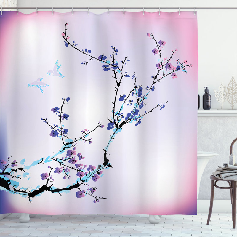 Ensemble de rideau de douche et crochets de la nature, H 84 po x l 69 po, Bleu violet
