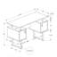 Bureau d'ordinateur, bureau personnel, ordinateur portable, rangement, L 48 po, travail, stratifié noir, métal noir, contemporain