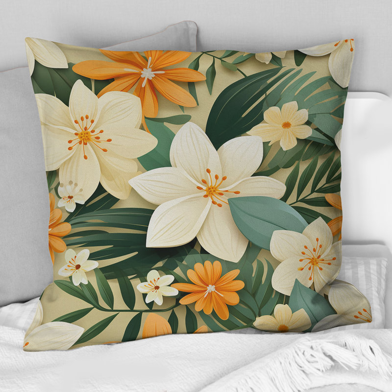 Coussin Mango Bloom, H 16 po x l 16 po